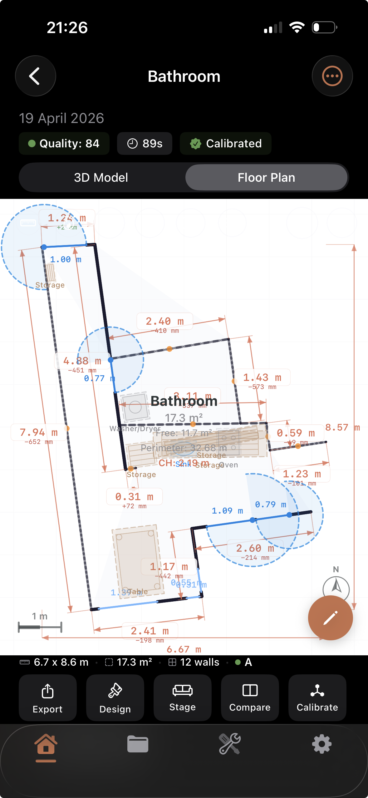 Marmot Build — 2D architectural floor plan generated from a LiDAR scan