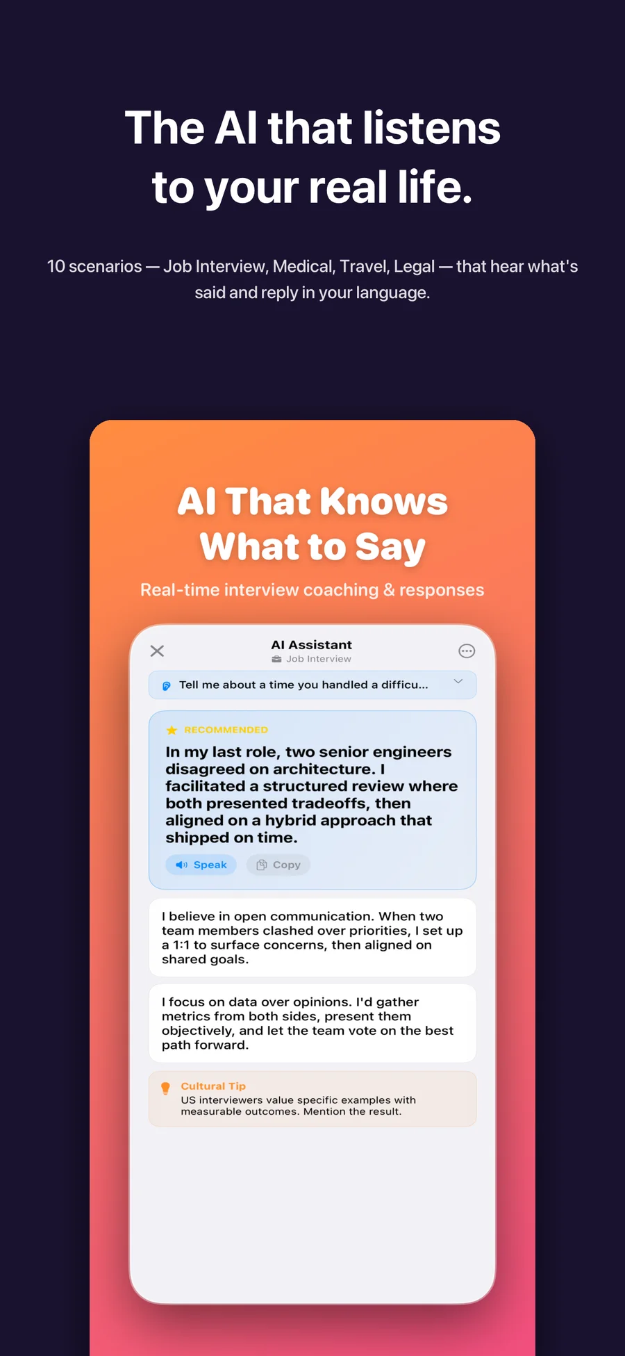 AI that knows what to say.